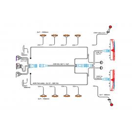 Complete system lamps + wiring semi-trailers Bulb/LED